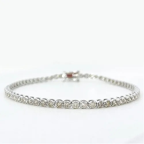 Deliciae デリシェ ダイヤモンド テニスブレスレット 18cm K18WG 2.0ct
