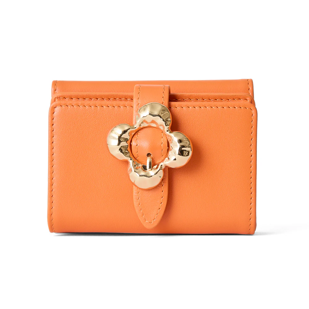 HASHIBAMI【Ha-2502-202 フラワーバックルミニウォレット】オレンジ